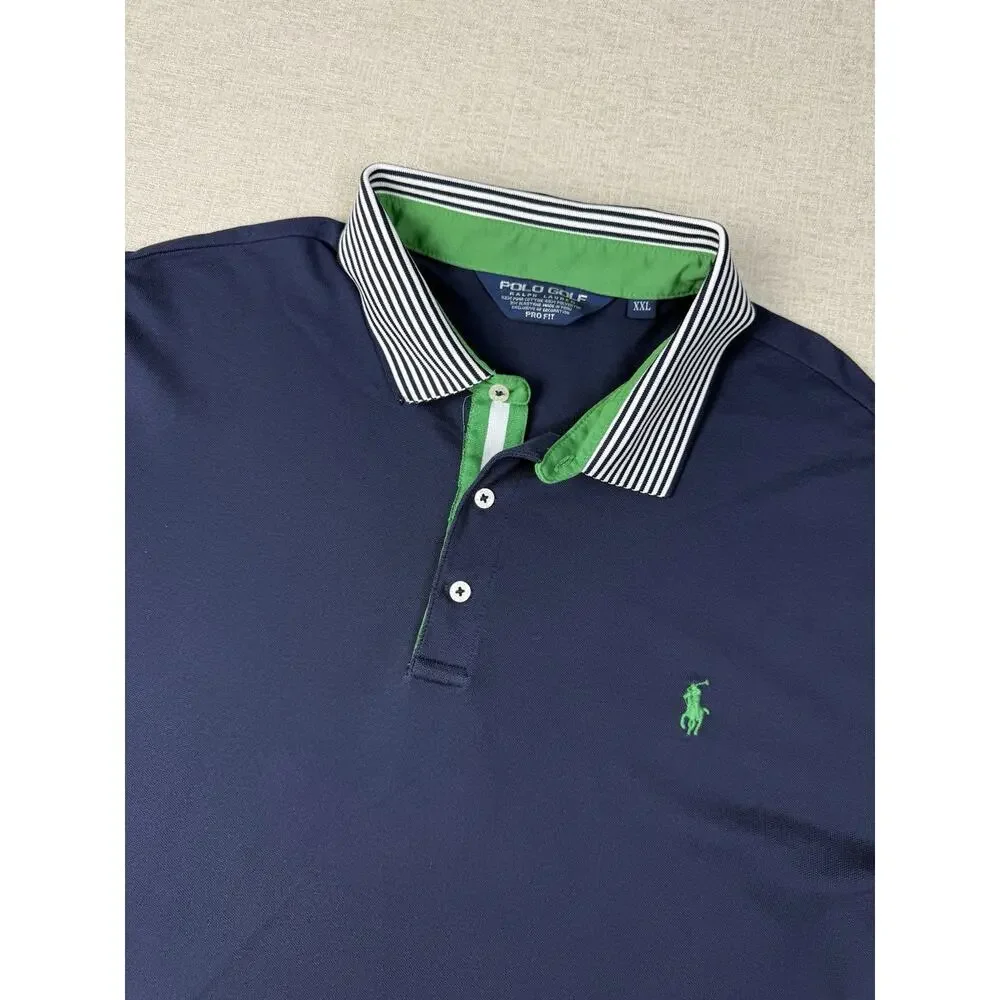 Polo Golf Ralph Lauren Pro Fit Polo Shirt Mens XXL Navy Green Performance Golf
